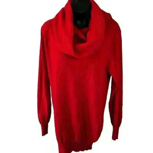 Vintage 80's Daniel Caron 100% Cashmere Red‎ Sweater Dress / Tunic Size S